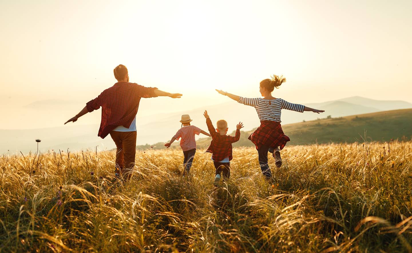 Familie im Feld