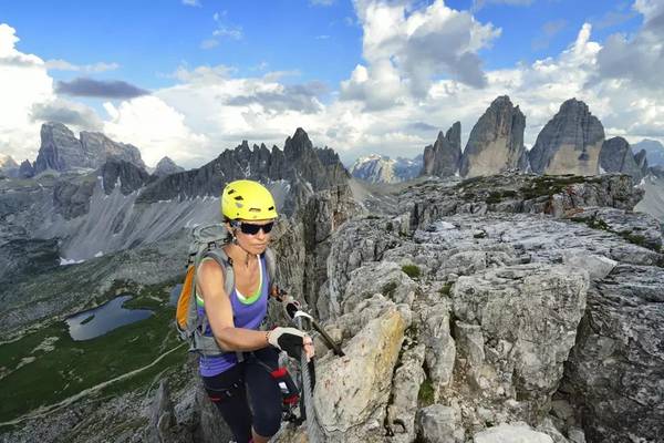 Caravan Park Sexten with a camper in front