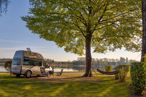 Strandcamping Waging am See Luftaufnahme Sommer