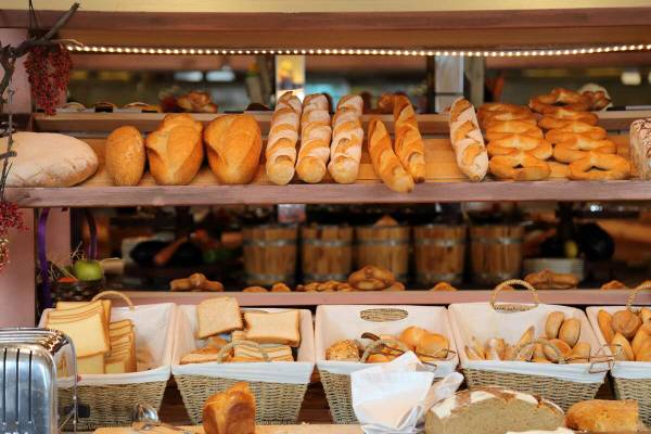 Selection of breads at Erlebnis Resort Aufenfeld
