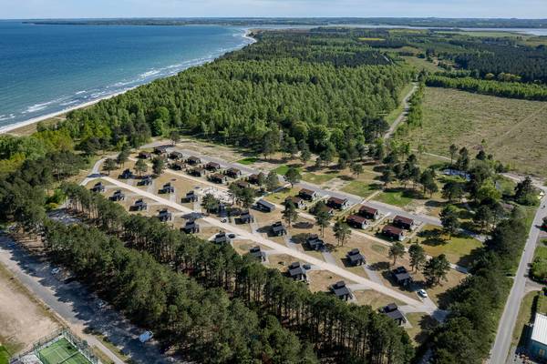 Vista aérea del camping Feddet Strand Resort junto al mar