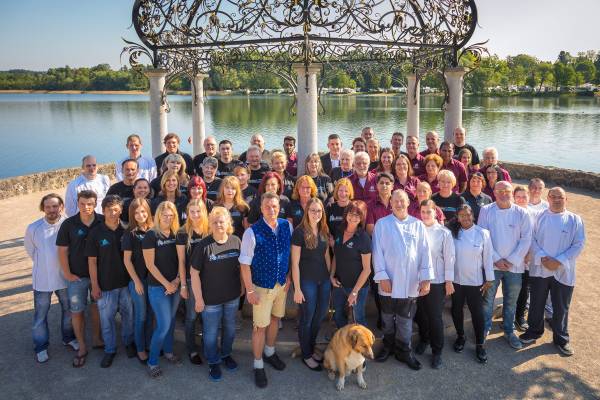 Foto de grupo en el camping de playa Waging am See junto al lago